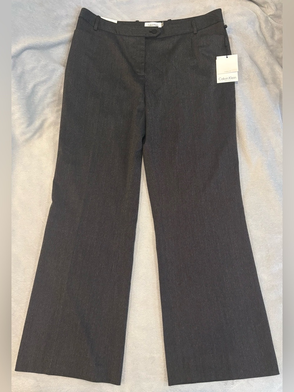 NWT Calvin Klein Modern Fit Petite Charcoal Gray dress pants - size 14 P